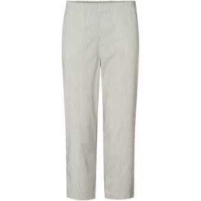 Hvide LAURIE Taylor crop bukser med fine gr� striber vist forfra