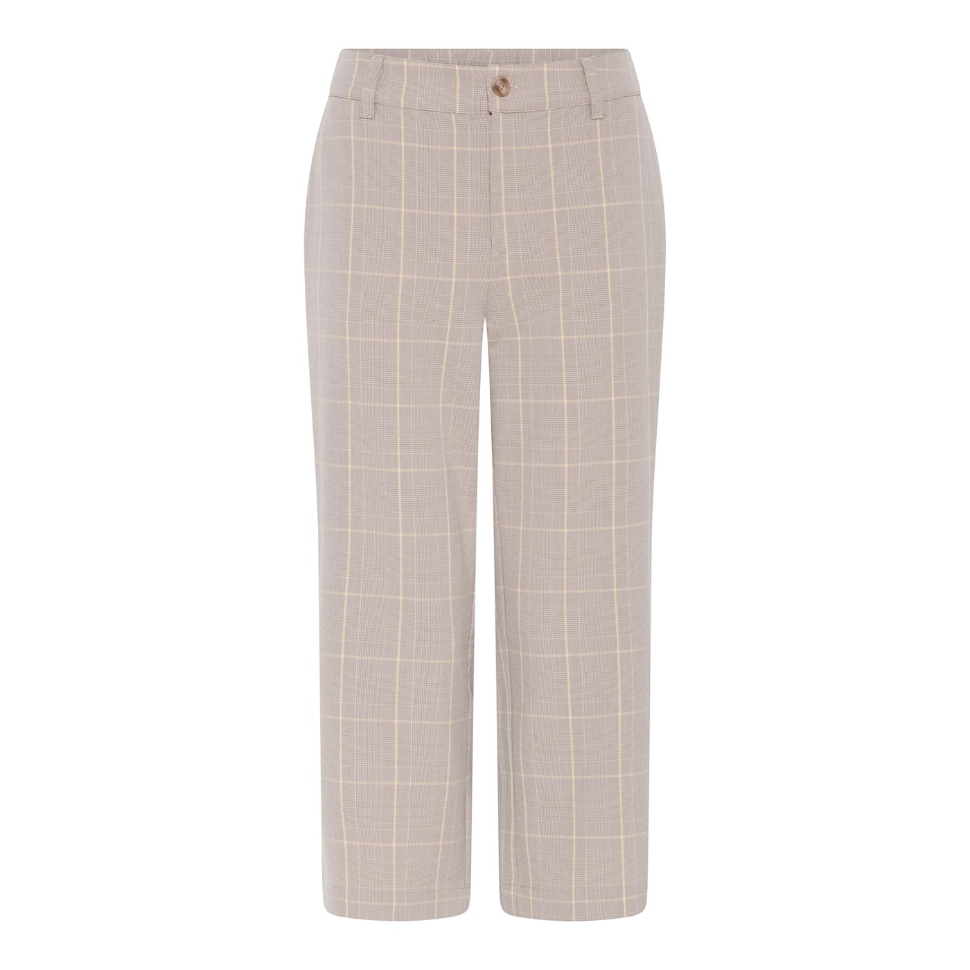 Ternede Micha crop bukser i sand og gule nuancer med fast linning