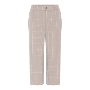 Ternede Micha crop bukser i sand og gule nuancer med fast linning