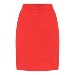 Klassisk r�d Micha nederdel med lommer og b�ltestropper