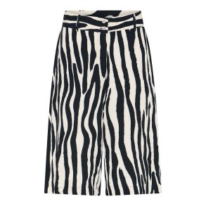 Smarte Micha shorts med grafisk urban print i sort og creme med brede ben