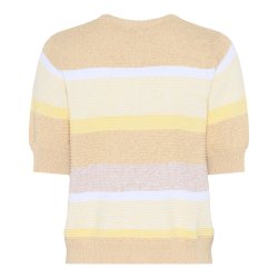 Bagsiden af den stribede Micha strikcardigan i gule toner