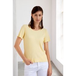 Str�lende gul Micha t-shirt i bl�d ribkvalitet vist p� model