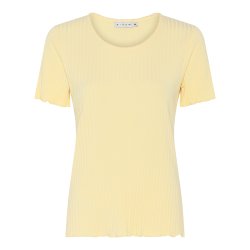 Produktbillede af den feminine gule Micha t-shirt med rund hals
