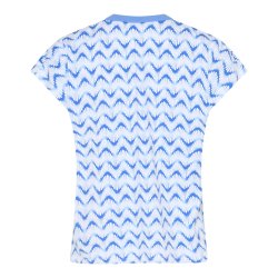 Bagsiden af hvid Micha t-shirt med lysebl�t b�lgeprint