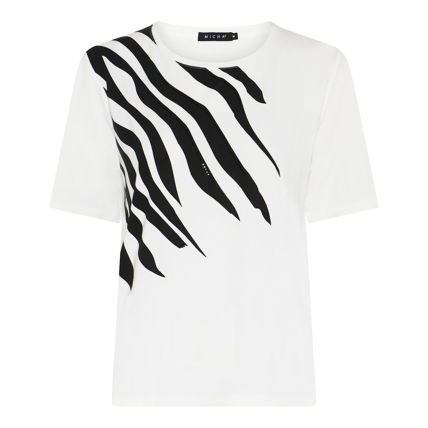 Off-white Micha t-shirt med moderne grafisk sort print foran