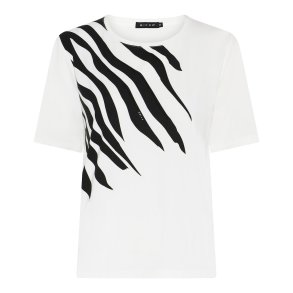 Off-white Micha t-shirt med moderne grafisk sort print foran