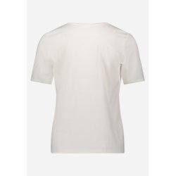 Bagsiden af den cremefarvede T-shirt i 100% bomuldskvalitet.