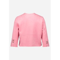 Bagsiden af den rosa blazerjakke i fake ruskind.