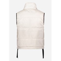 Produktbillede bagfra af quiltet vendbar vest, side 1.